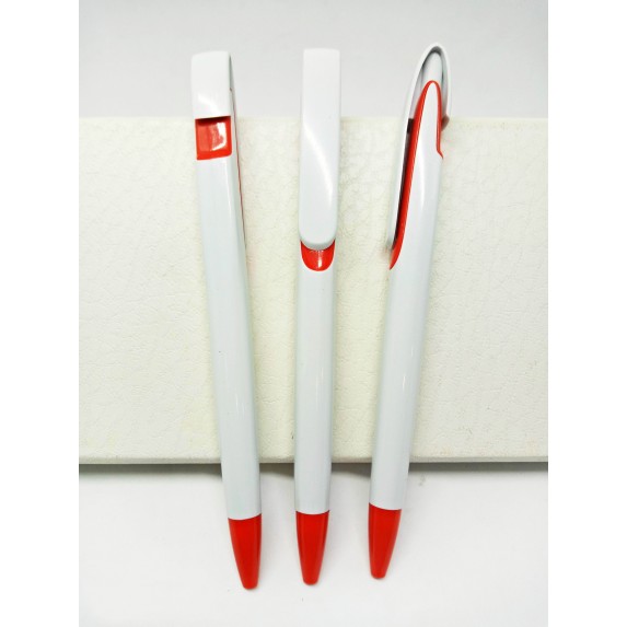 PLASTIC PEN WHITE WITH RED